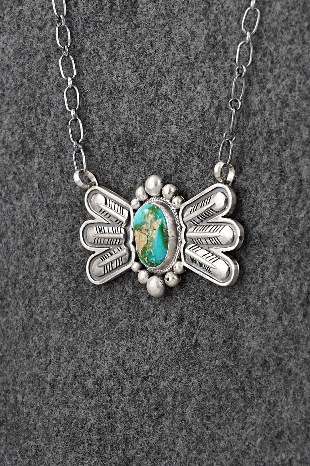 Turquoise & Sterling Silver Necklace - Verley Betone