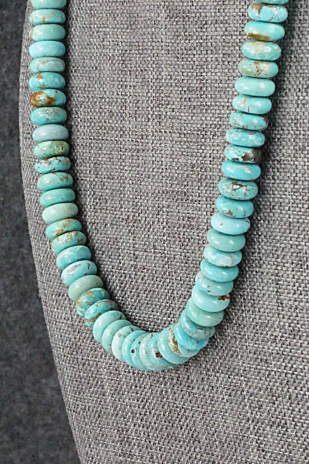 Turquoise & Sterling Silver Necklace 19" - Doreen Jake