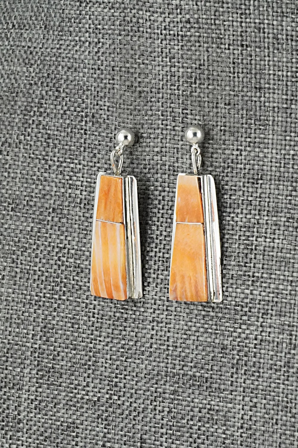 Spiny Oyster & Sterling Silver Earrings - Brenda Pete