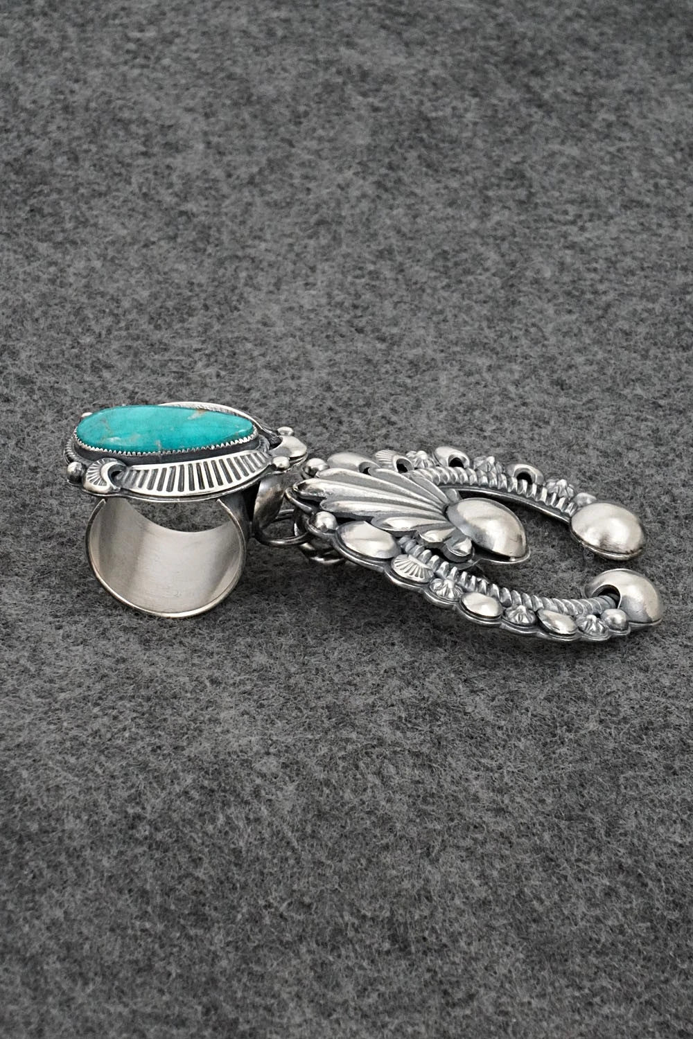 Turquoise & Sterling Silver Pendant - Delbert Gordon