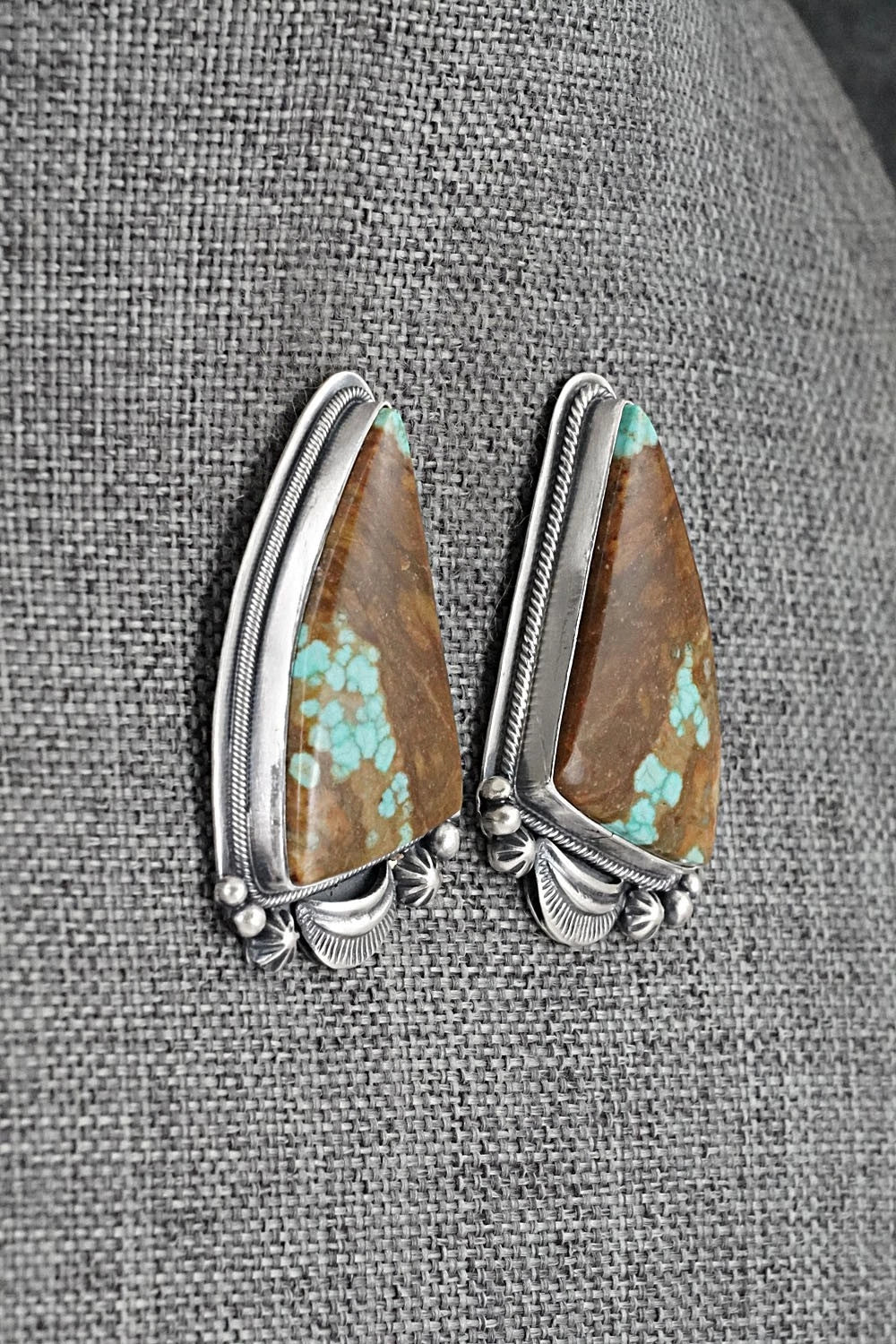 Turquoise & Sterling Silver Necklace and Earrings Set - Darrin Livingston