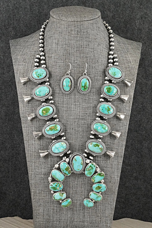 Turquoise & Sterling Silver Squash Blossom Set - Bobby Johnson