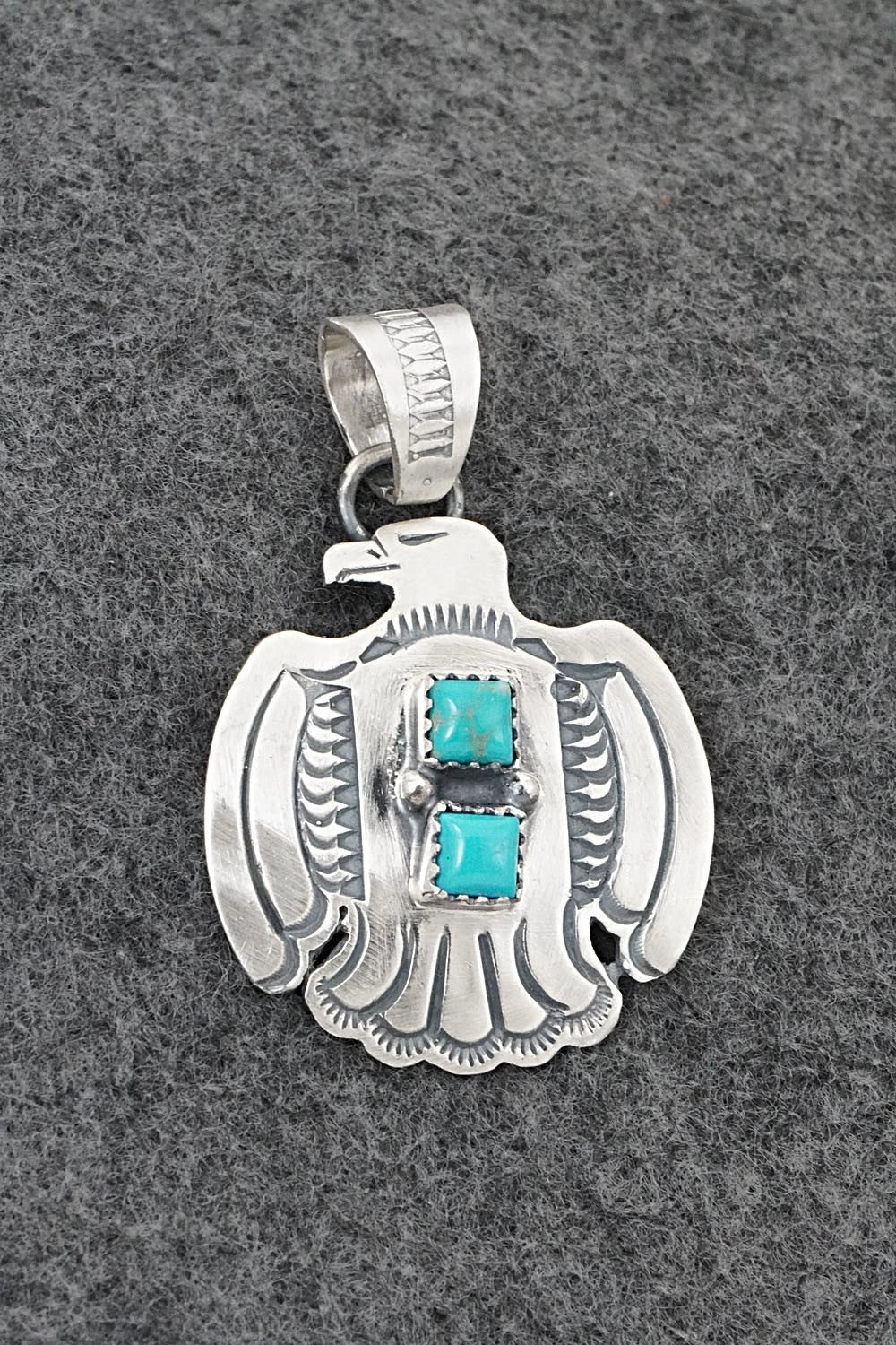 Turquoise & Sterling Silver Pendant - Robinson Martinez