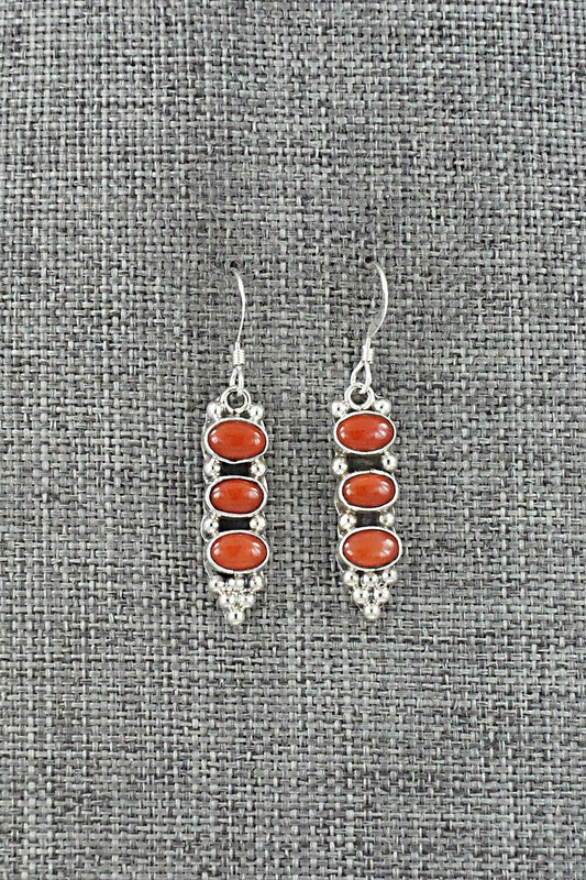 Coral & Sterling Silver Earrings - Verley Betone