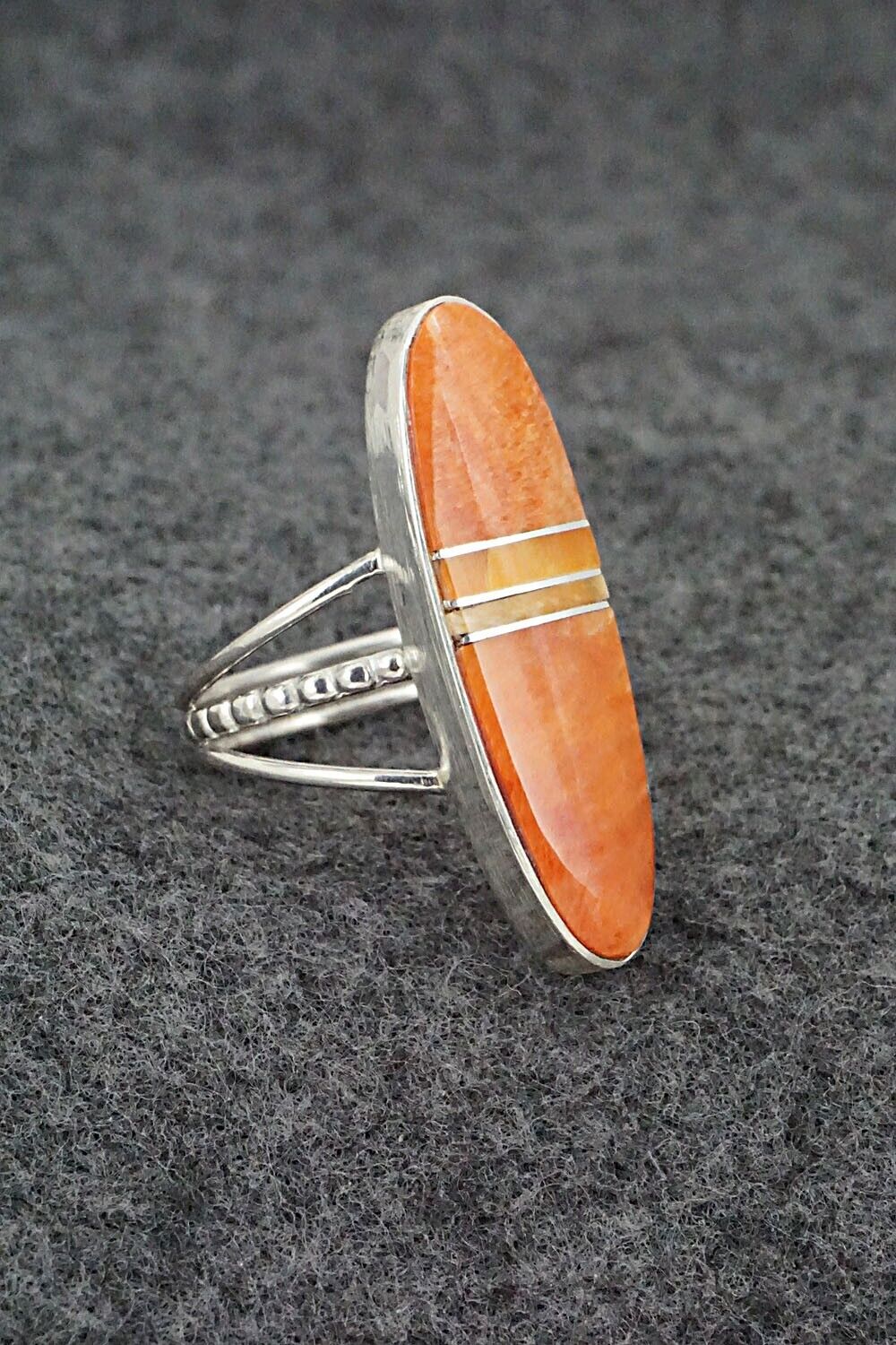 Spiny Oyster & Sterling Silver Ring - Harold Smith - Size 7.5