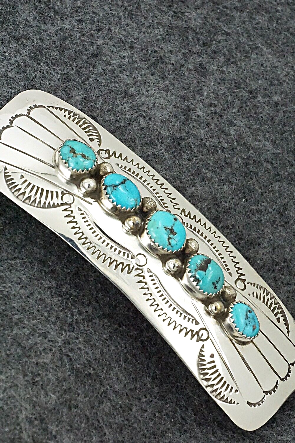 Turquoise & Sterling Silver Hair Barrette - Jolene Yazzie