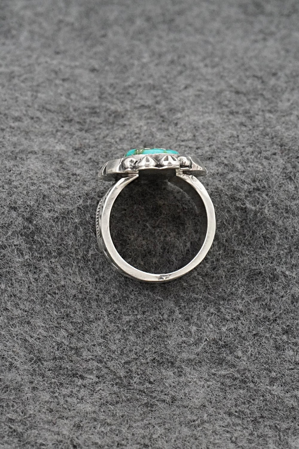 Turquoise & Sterling Silver Ring - Samuel Yellowhair - Size 7.5