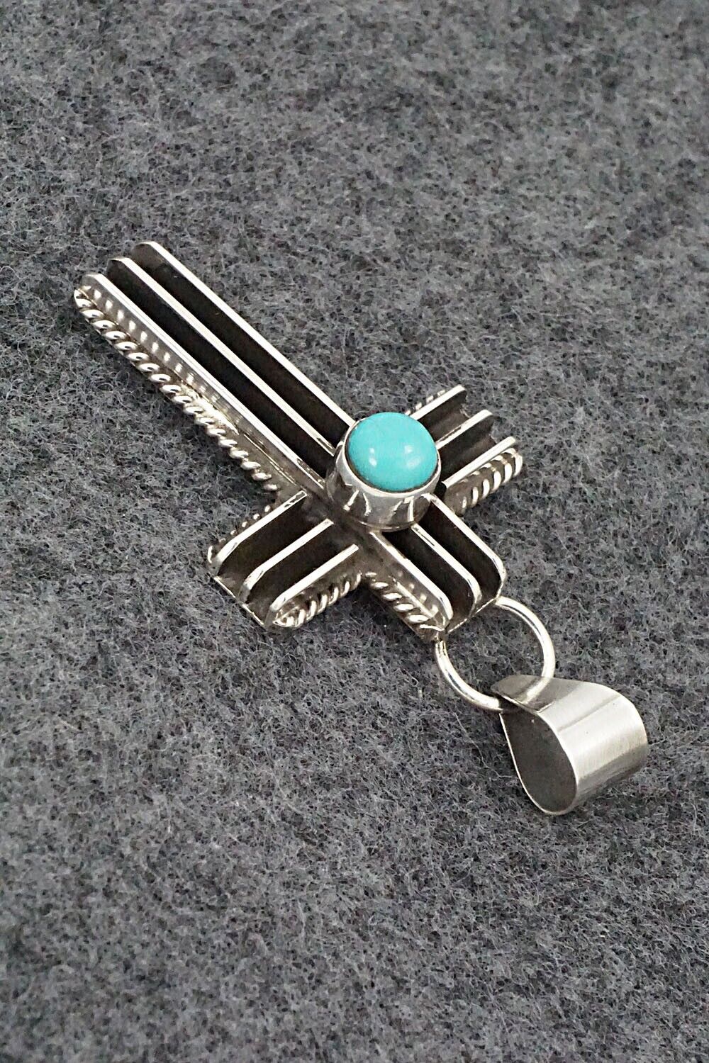 Turquoise & Sterling Silver Pendant - Darrell Yazzie