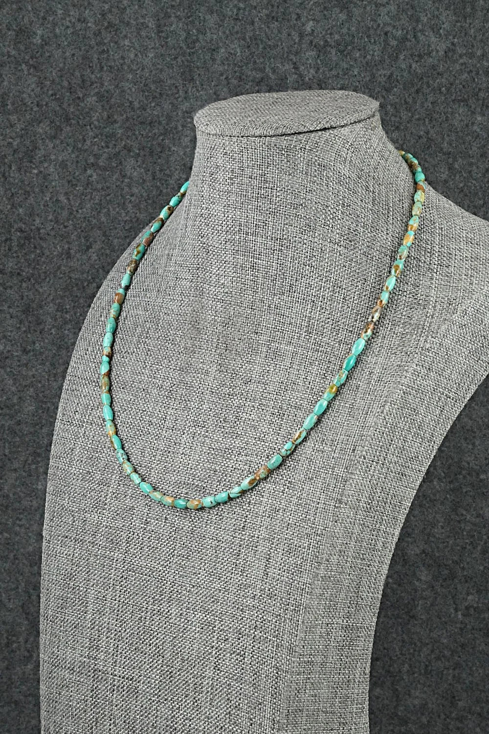 Turquoise & Sterling Silver Necklace 17" - Doreen Jake