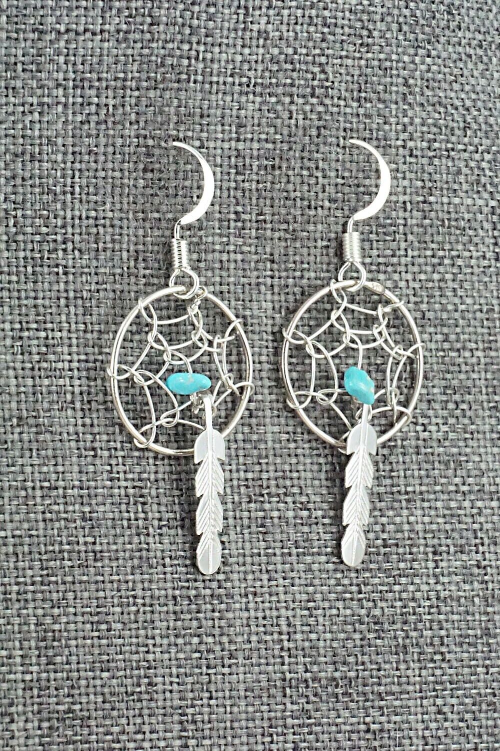 Turquoise & Sterling Silver Earrings - Helena Yazzie