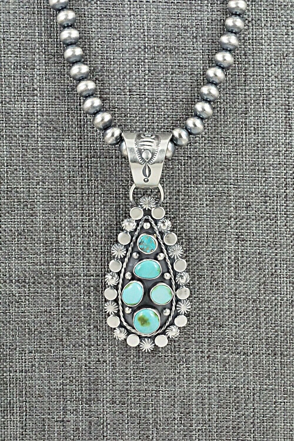 Turquoise & Sterling Silver Necklace - Adrienne Gordon