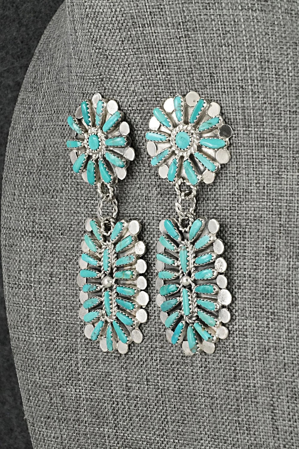 Turquoise & Sterling Silver Earrings - Lavell Byjoe