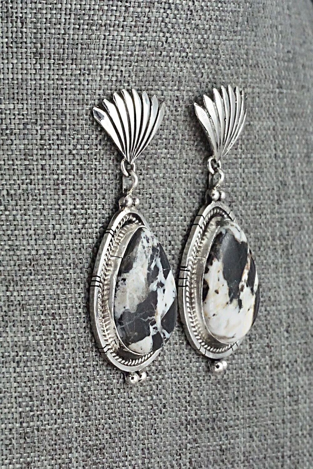 White Buffalo & Sterling Silver Earrings - Annie Spencer