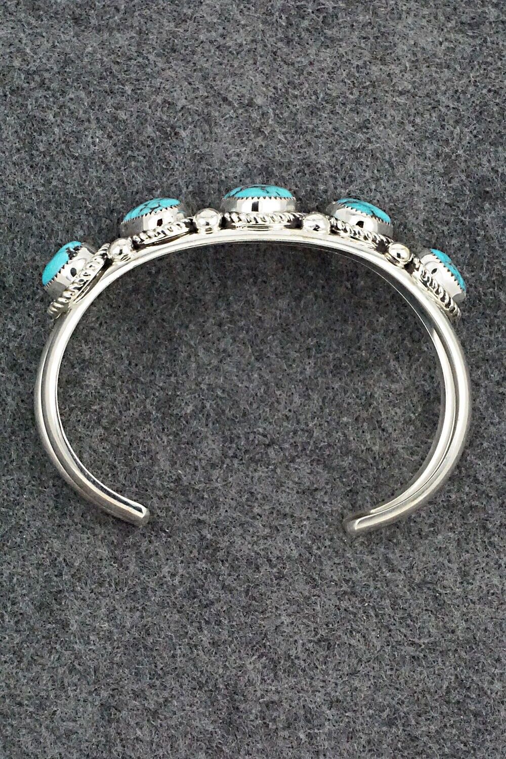 Turquoise & Sterling Silver Bracelet - Leslie Nez