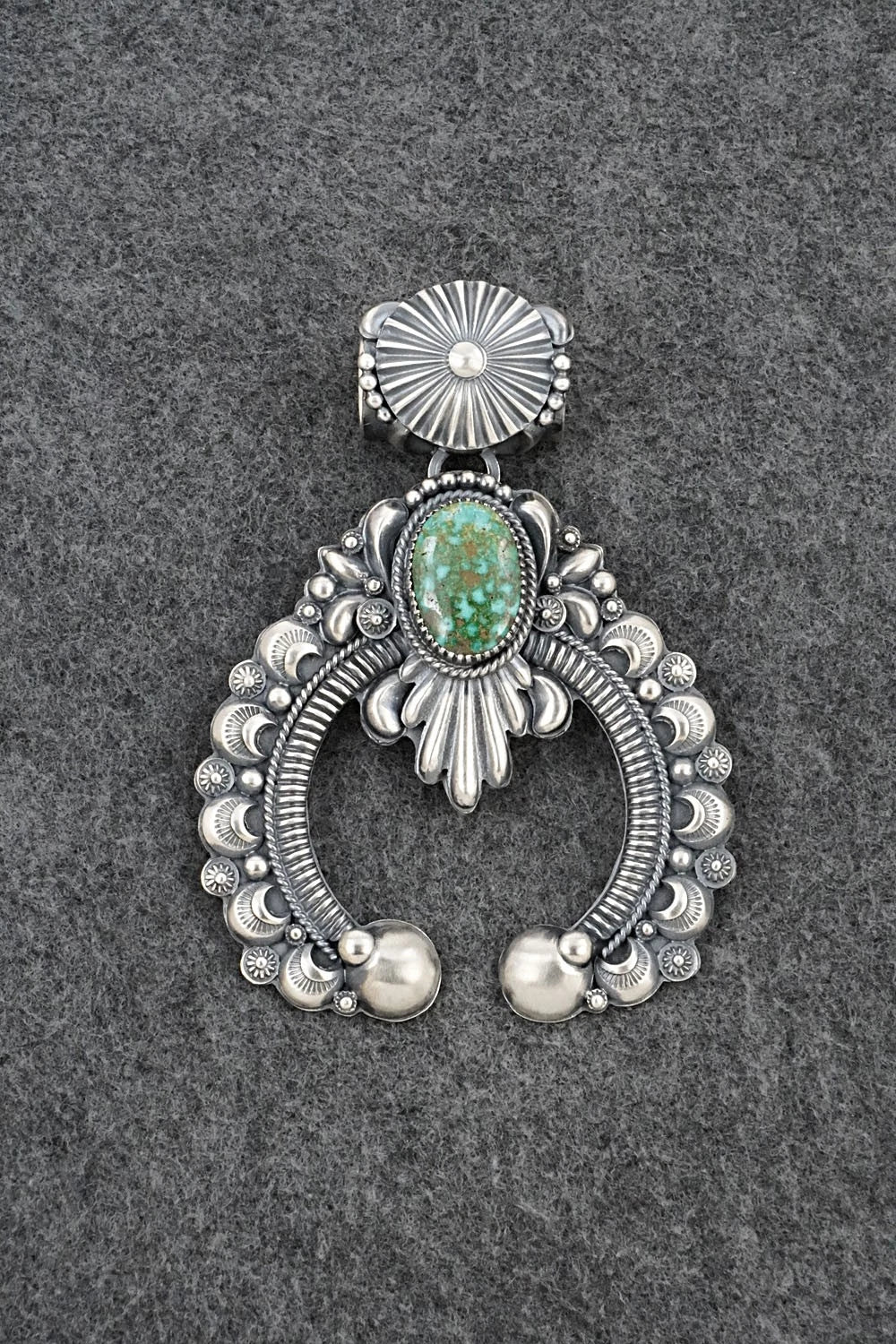 Turquoise & Sterling Silver Naja Pendant - Delbert Gordon