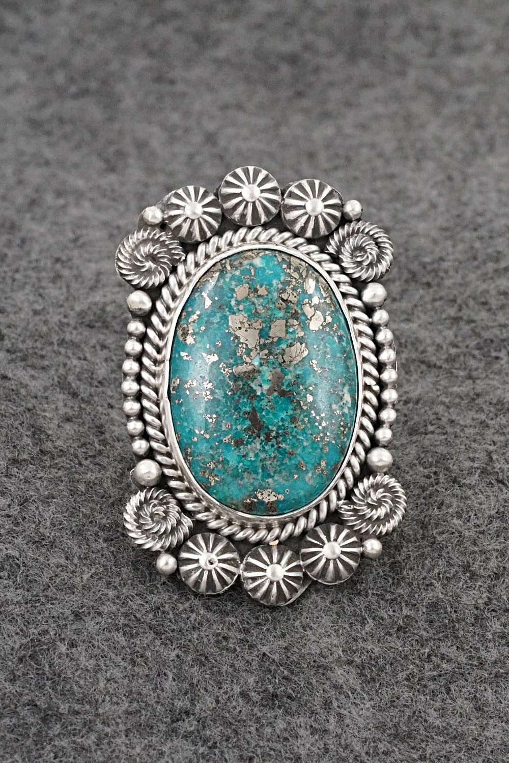 Turquoise & Sterling Silver Ring - Rosita Calladitto - Size 9