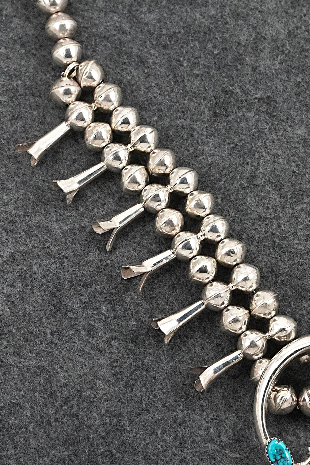 Turquoise & Sterling Silver Squash Blossom Set - Phillip Martin