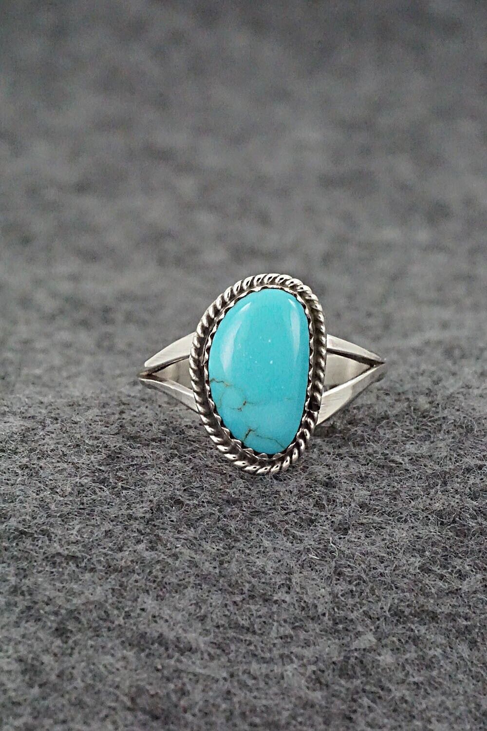 Turquoise & Sterling Silver Ring - Robert Martinez - Size 8.5
