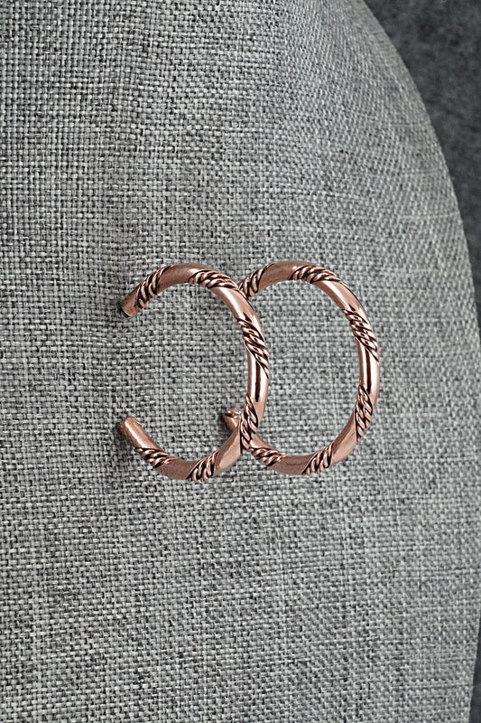 Copper Hoop Earrings - Elaine Tahe