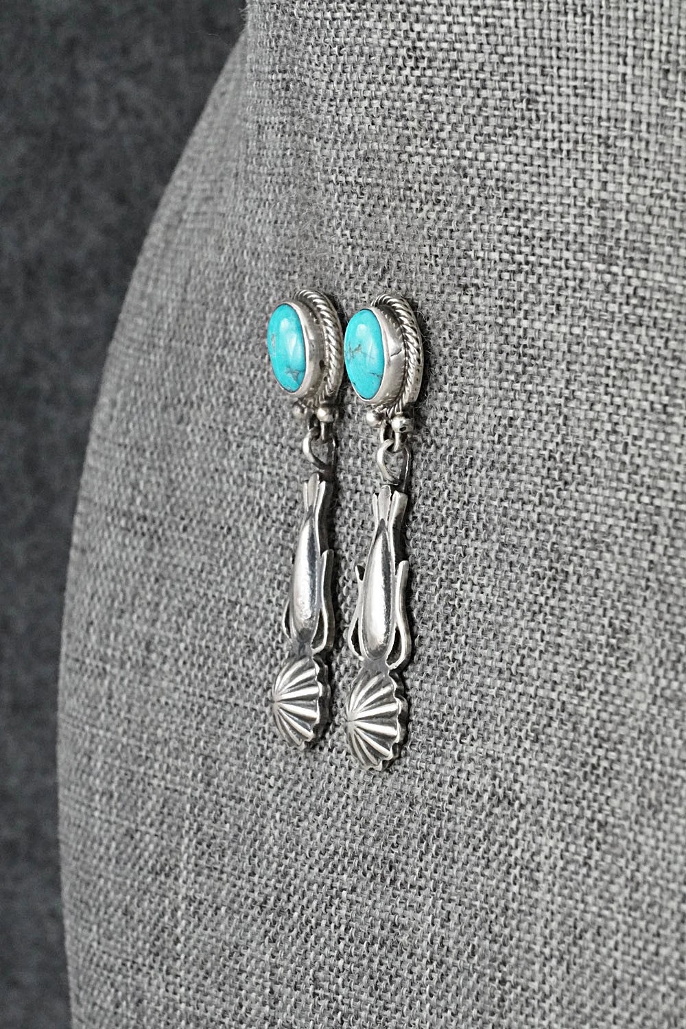 Turquoise & Sterling Silver Earrings - Verley Betone