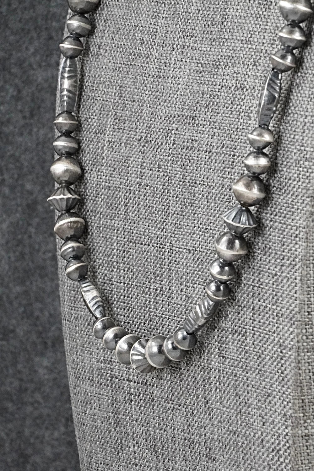 Sterling Silver Navajo Pearl Necklace 22" - Vintage