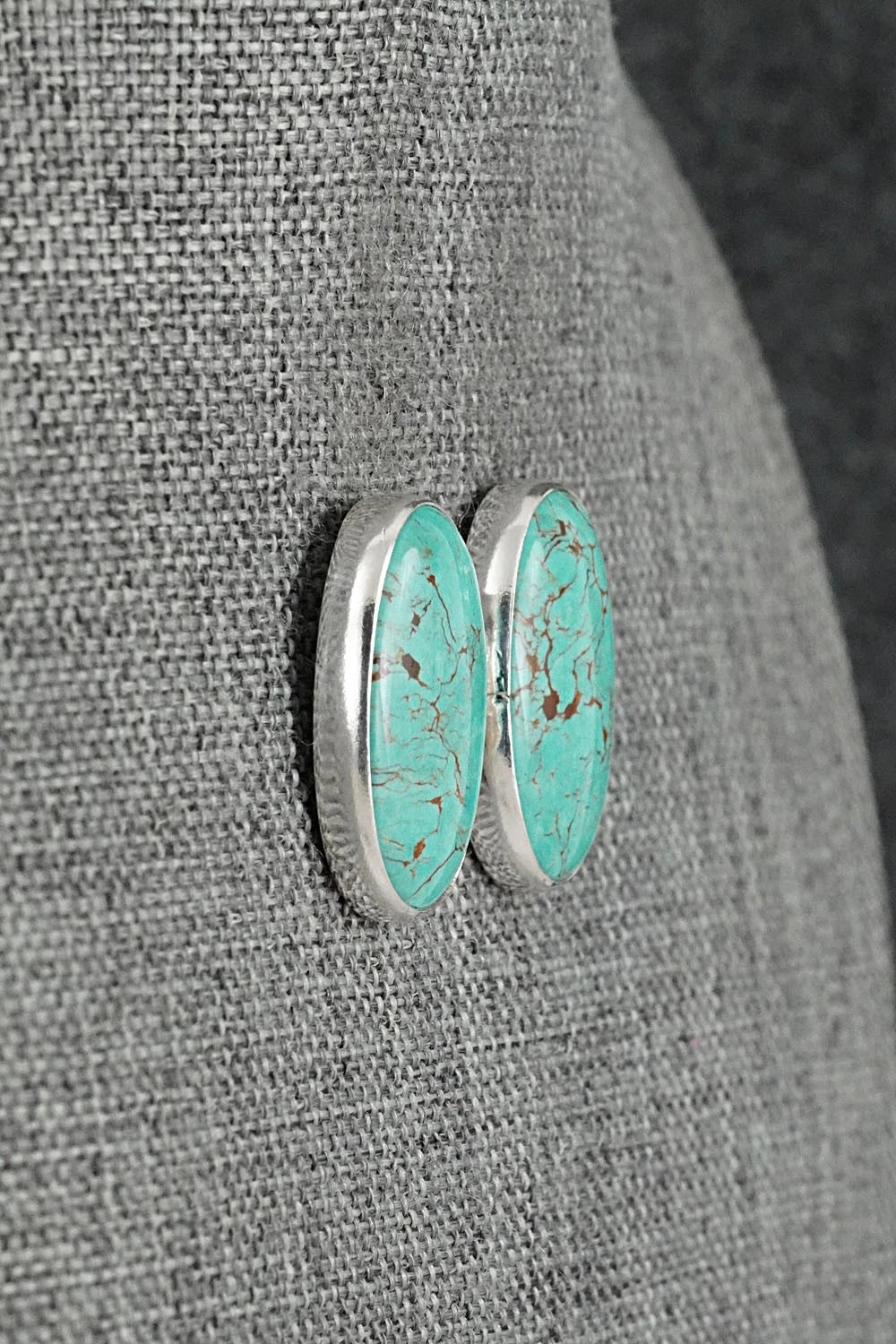 Turquoise & Sterling Silver Earrings - Eugene Gruber