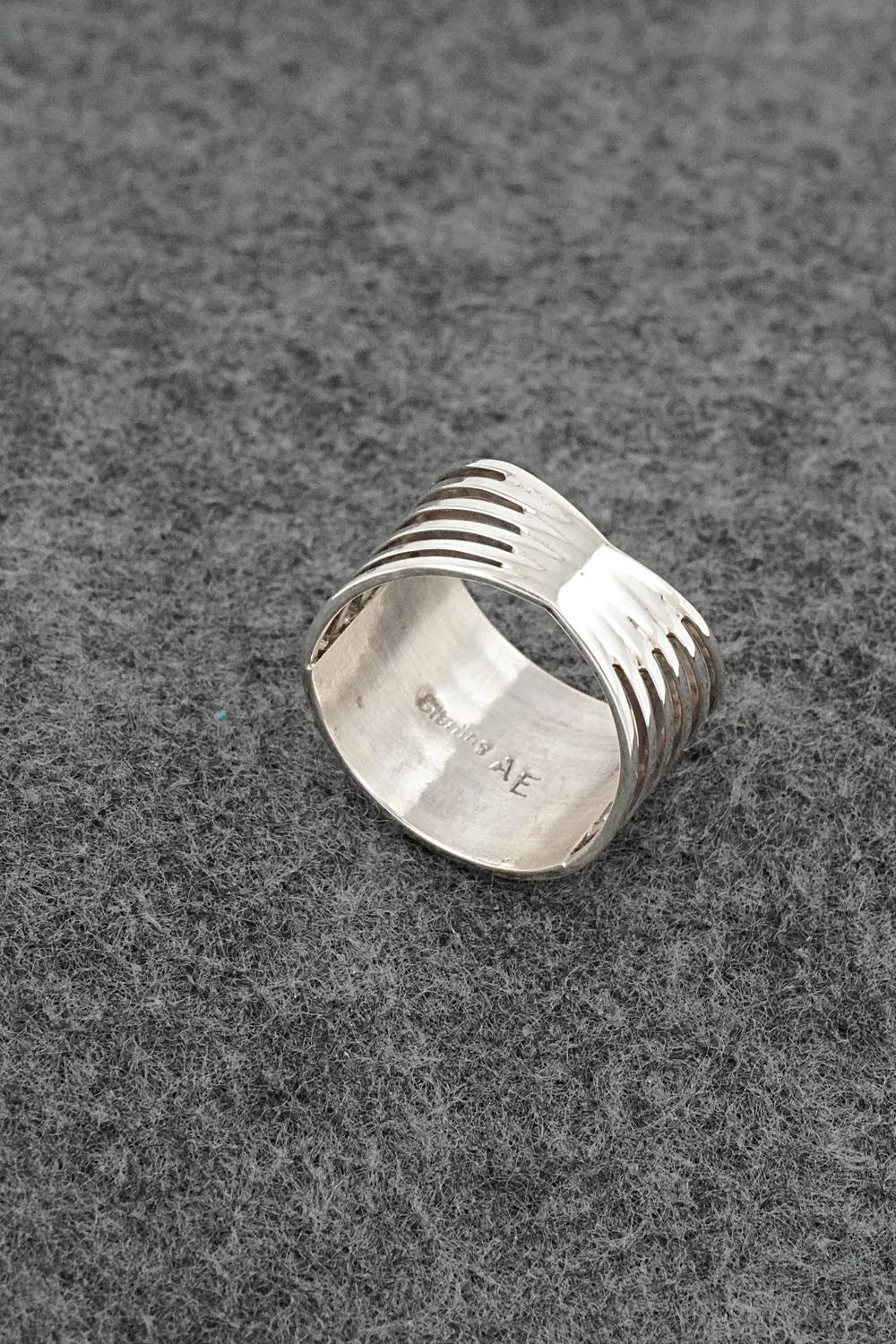 Coral & Sterling Silver Ring - Andrew Enrico - Size 10