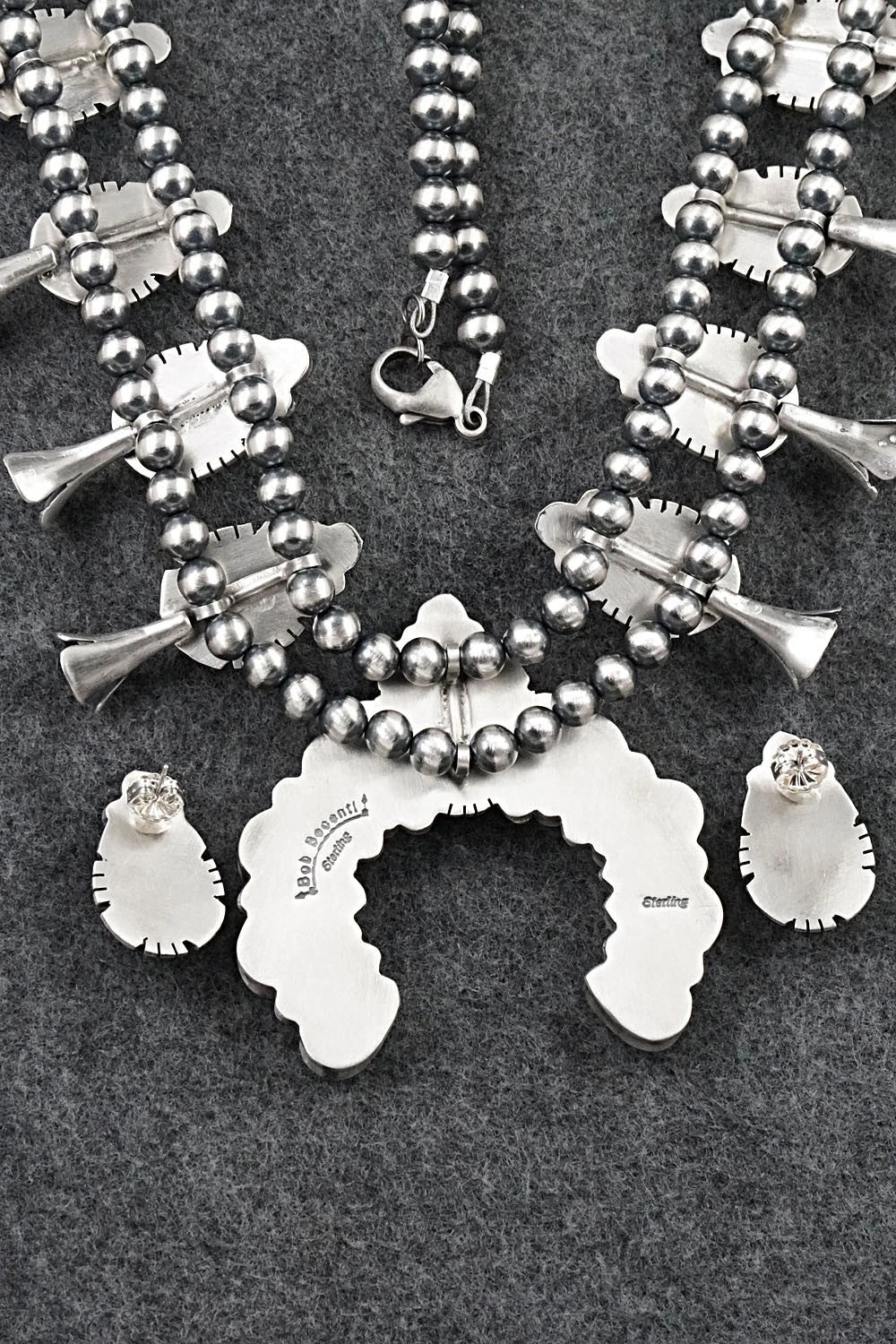 Turquoise & Sterling Silver Squash Blossom Set - Bob Becenti