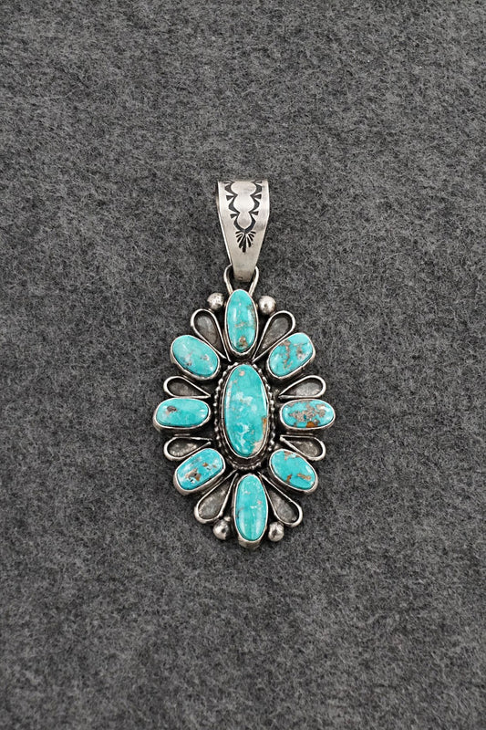 Turquoise & Sterling Silver Pendant - Travis Jim