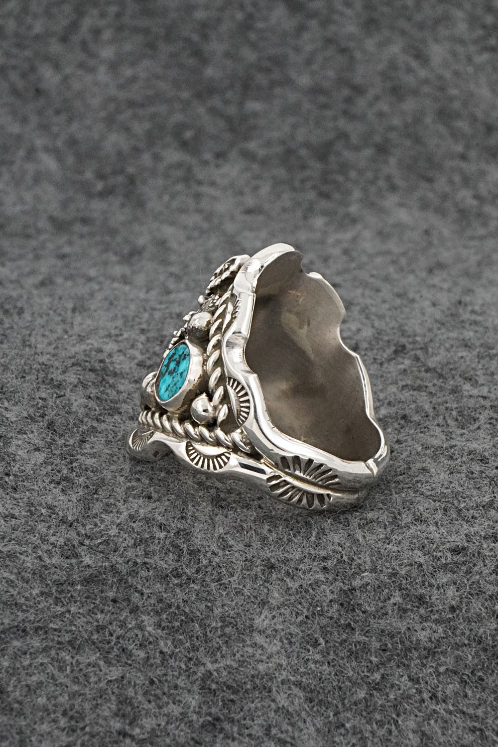 Turquoise & Sterling Silver Ring - Melvin Jones - Size 10.5