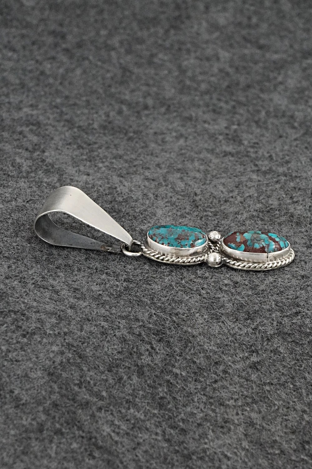 Turquoise & Sterling Silver Pendant - Eugene Gruber