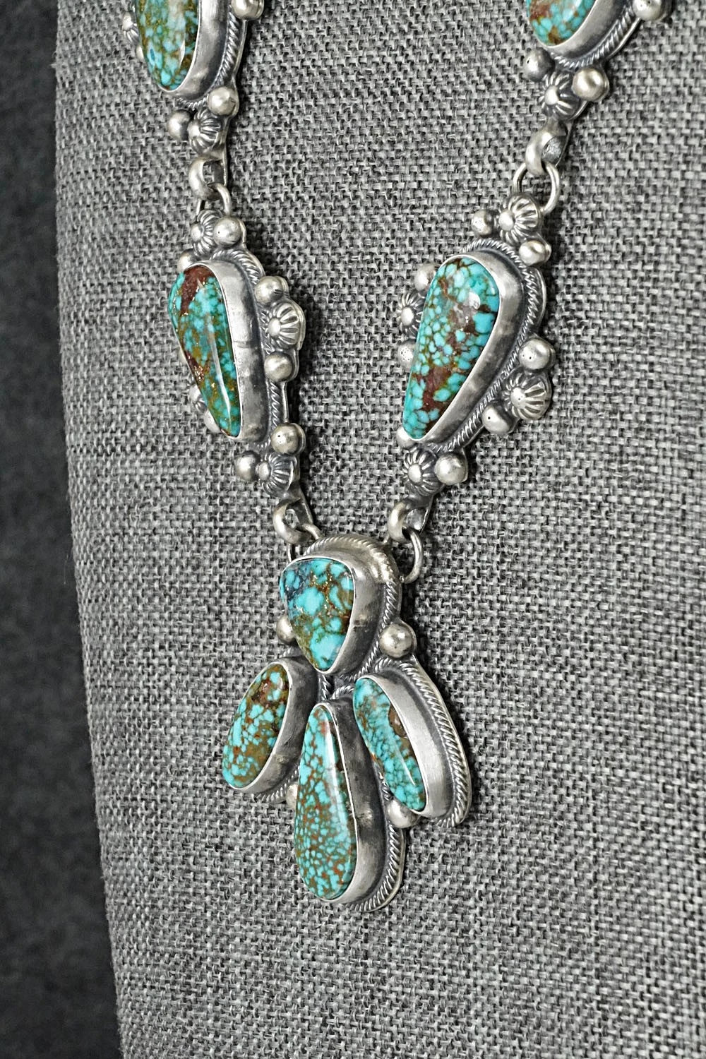 Turquoise & Sterling Silver Necklace and Earrings Set - Kathleen Livingston