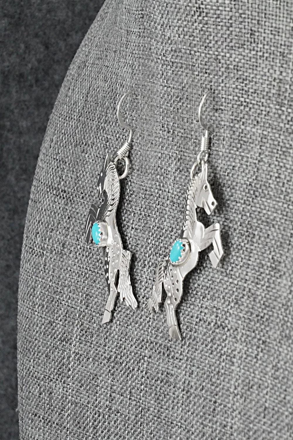 Turquoise & Sterling Silver Earrings - Louise Yazzie