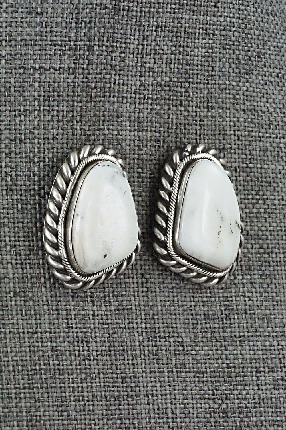 White Buffalo & Sterling Silver Earrings - Sharon McCarthy