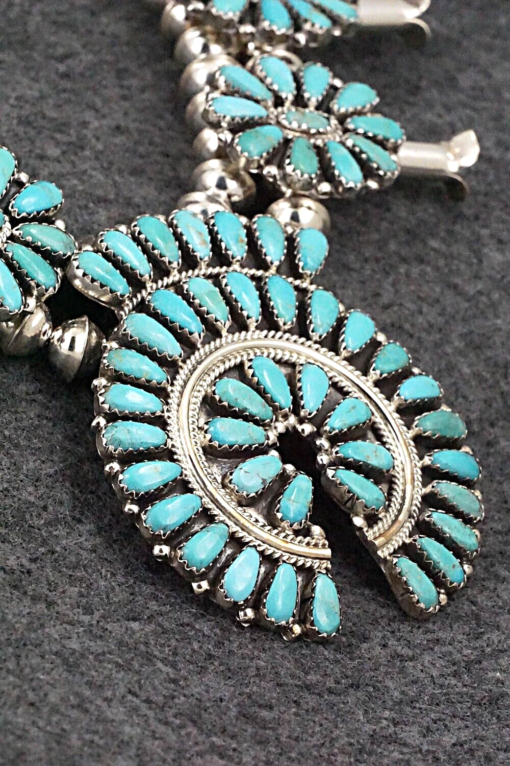 Turquoise & Sterling Silver Squash Blossom Set - Zeita Begay