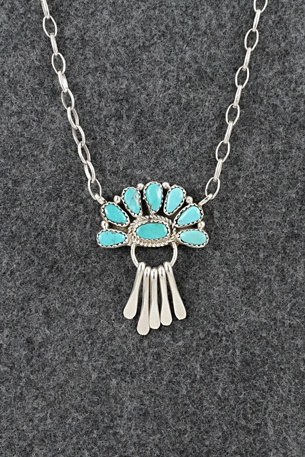 Turquoise & Sterling Silver Necklace - Justina Wilson
