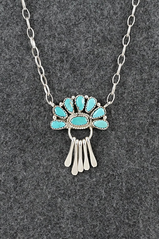 Turquoise & Sterling Silver Necklace - Justina Wilson