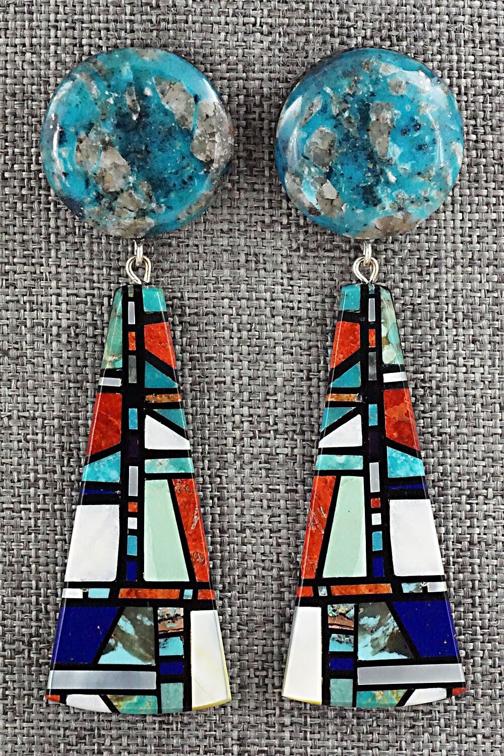 Multi Stone Inlay Earrings - Chris T. Nieto