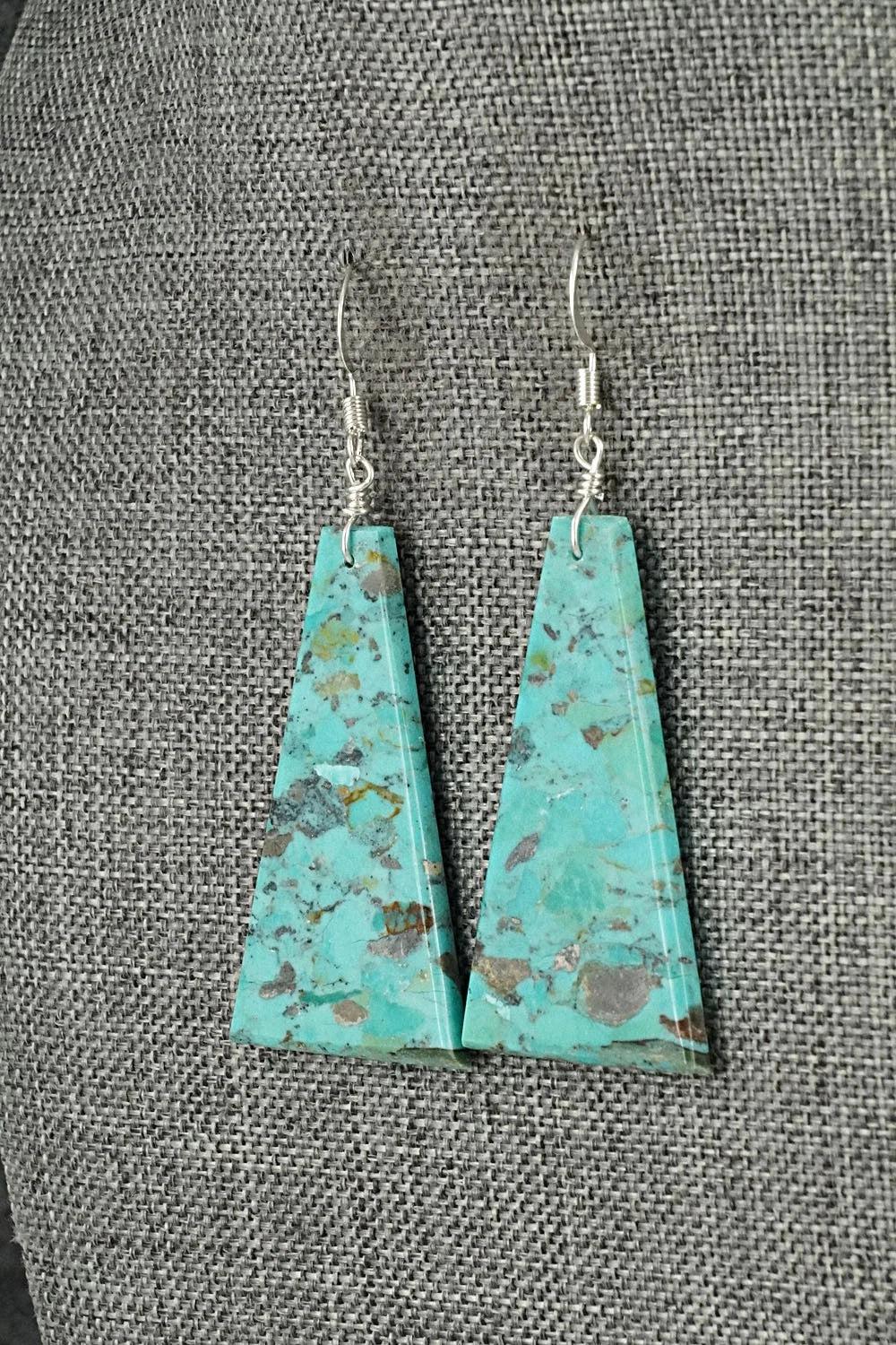 Turquoise & Sterling Silver Earrings - Lupe Lovato