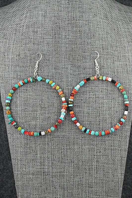Multi-Stone & Sterling Silver Earrings - Helen Tsosie
