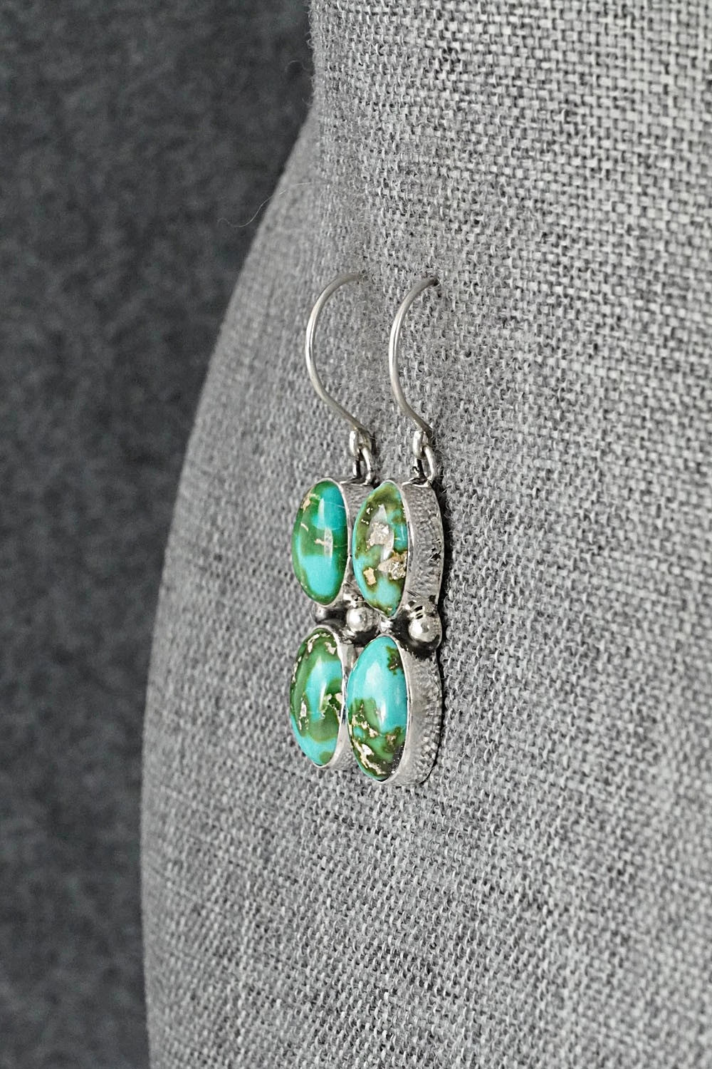 Turquoise & Sterling Silver Earrings - Eugene Gruber