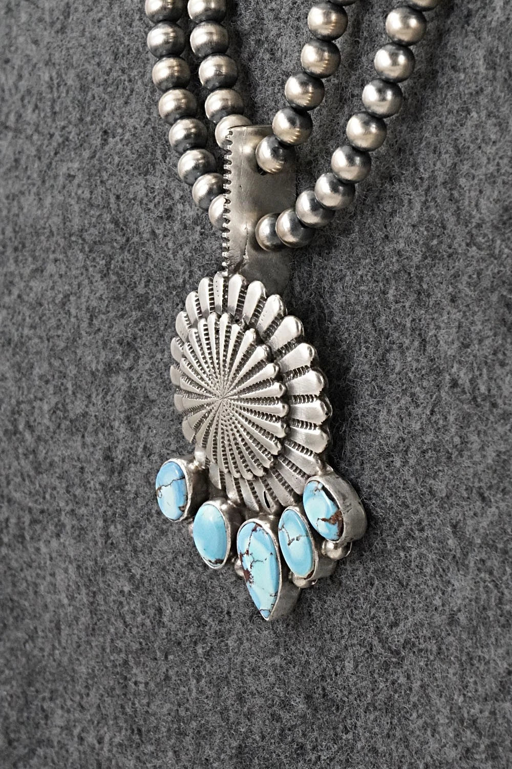 Turquoise & Sterling Silver Necklace - Tom Lewis