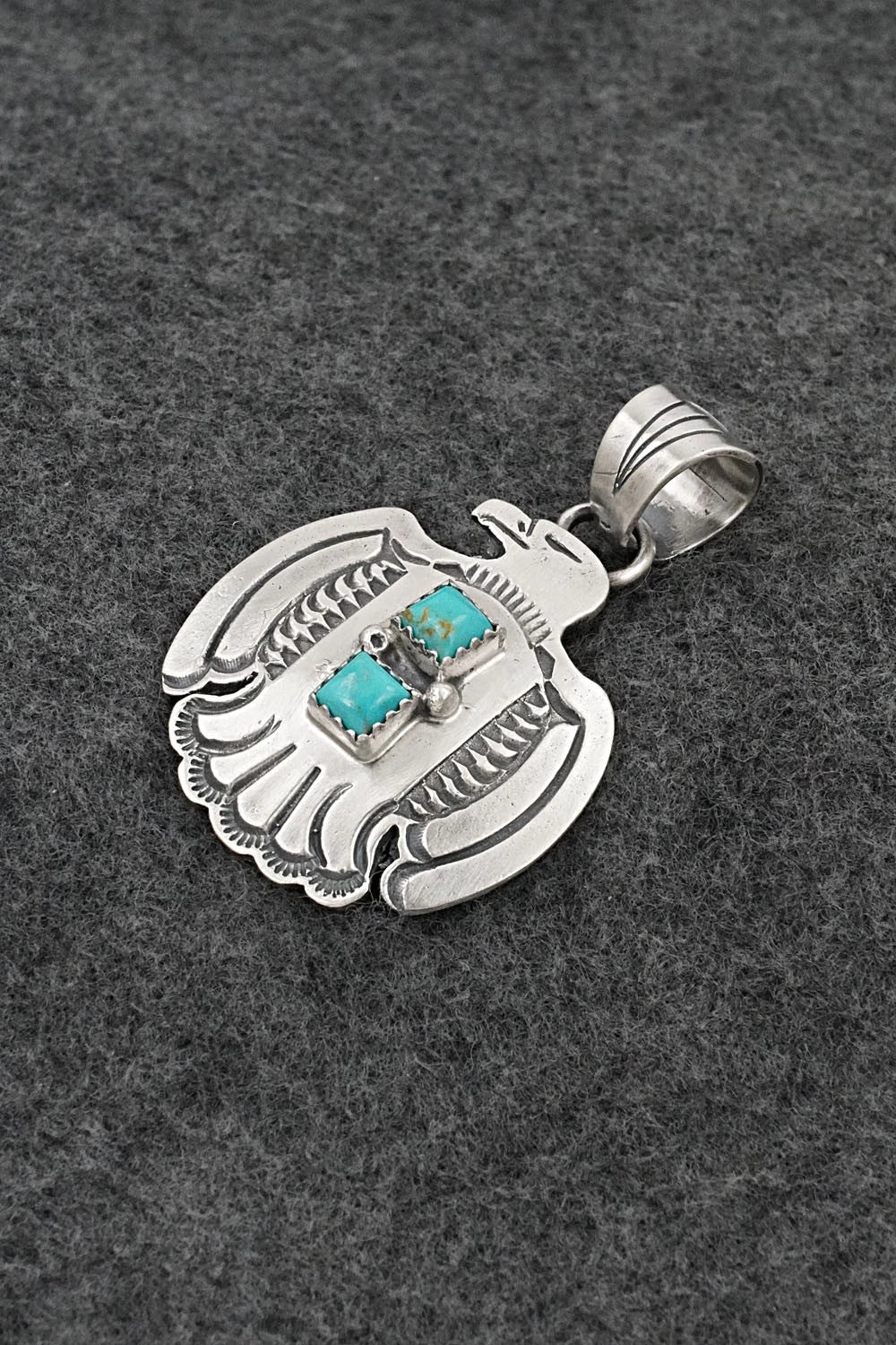 Turquoise & Sterling Silver Pendant - Robinson Martinez