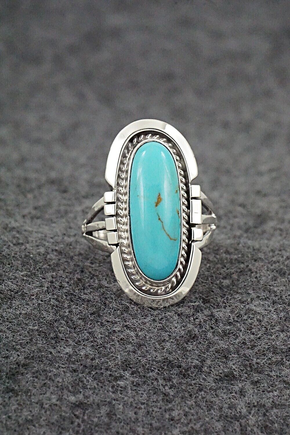 Turquoise & Sterling Silver Ring - Samuel Yellowhair - Size 6