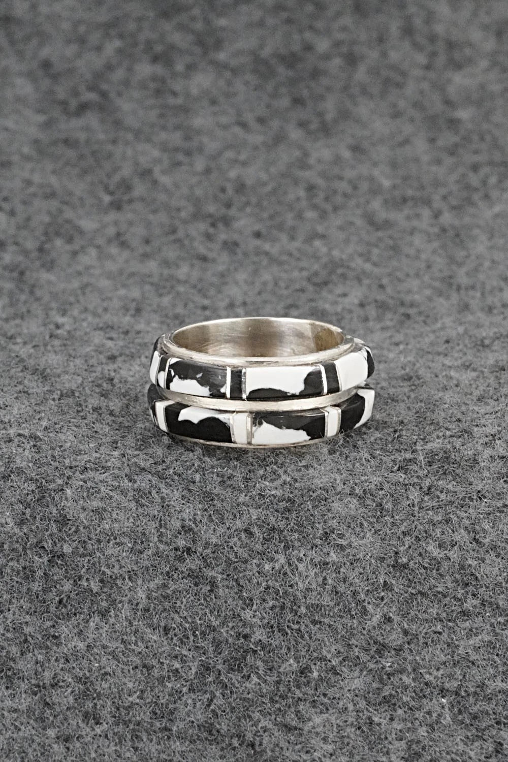 White Buffalo & Sterling Silver Ring - Terrance Panteah - Size 9