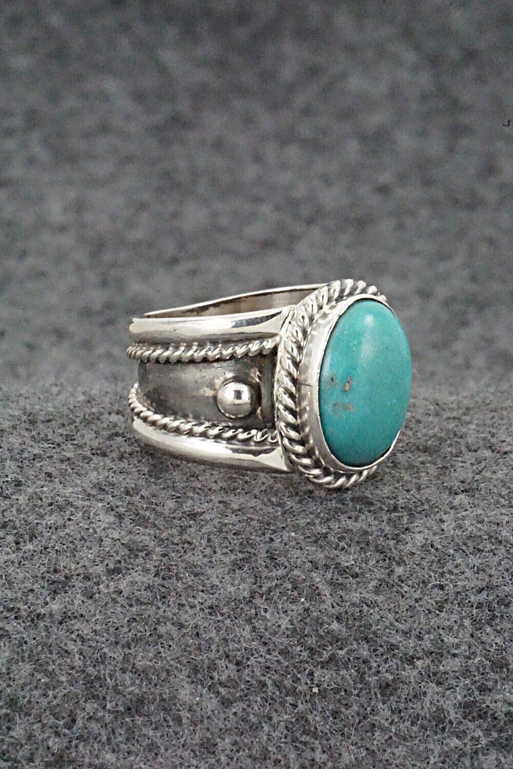 Turquoise & Sterling Silver Ring - Thomas Yazzie - Size 8.5