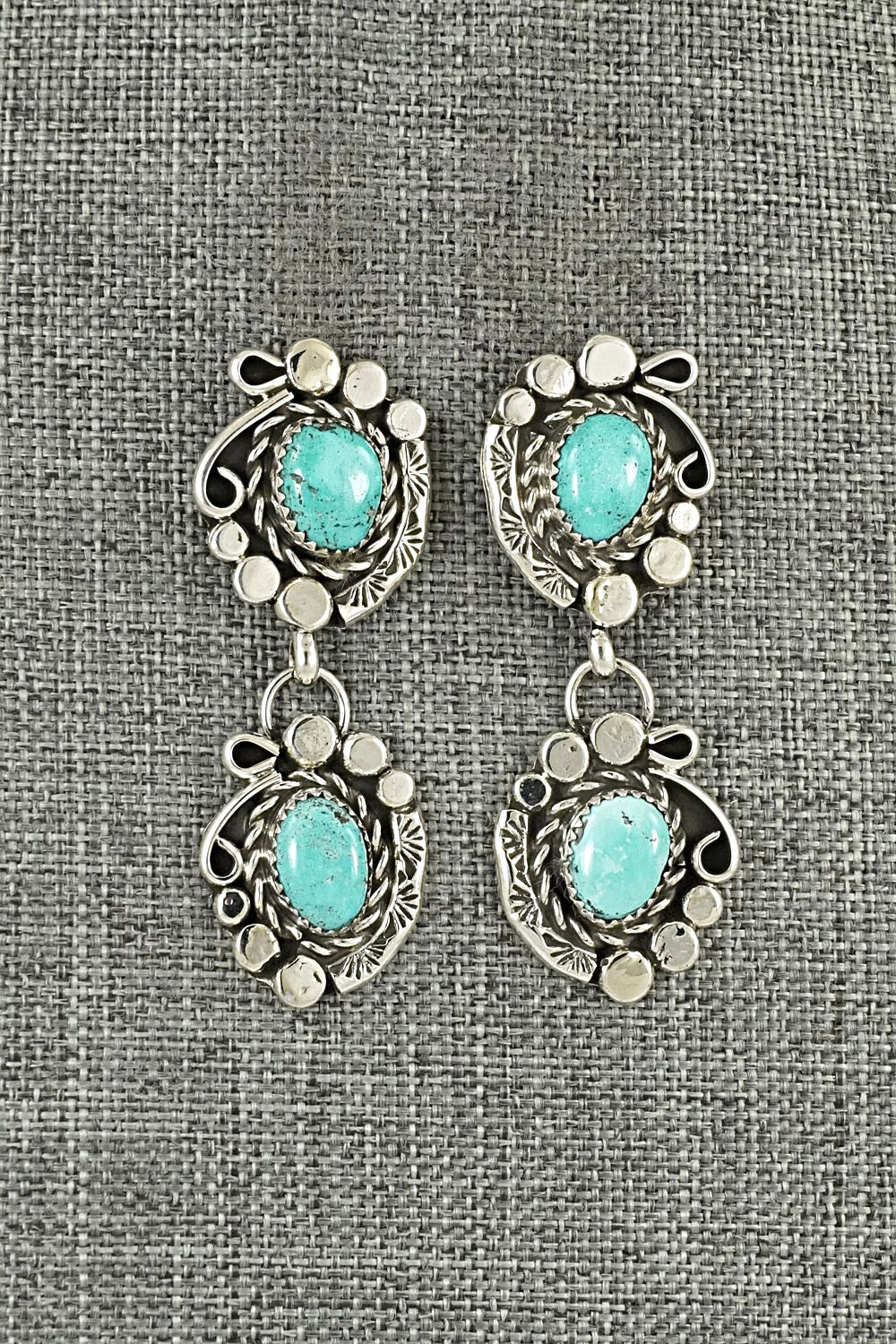 Turquoise & Sterling Silver Necklace and Earrings Set - Phil Nez