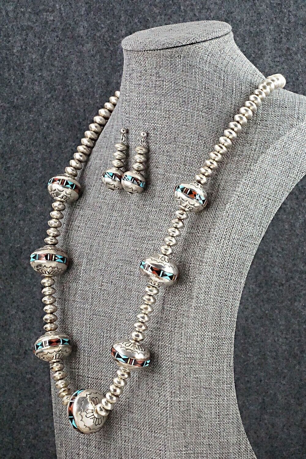 Multi-Stone and Navajo Pearl Sterling Silver Necklace Set - Navajo
