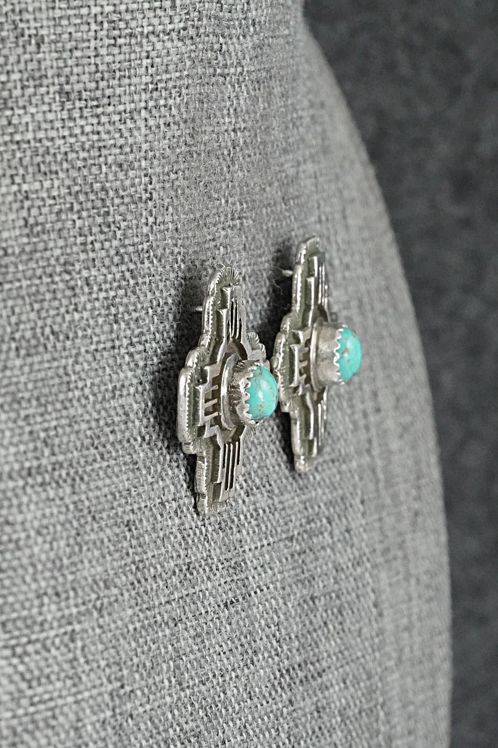 Turquoise & Sterling Silver Earrings - Robinson Martinez