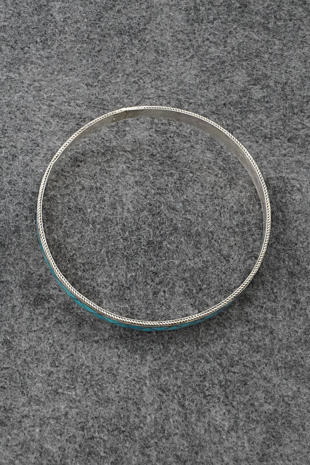 Turquoise & Sterling Silver Bangle Bracelet - Claudine Haloo